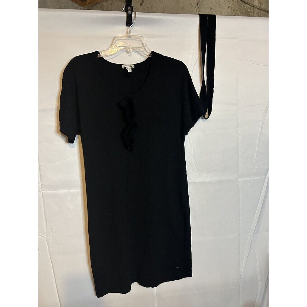 LACOSTE WOMENS (40)- 8/M Black 100%‎ Merino Wool Sweater Dress/Tunic